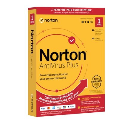 Norton Antivirus Plus (1 Device/Up to 2GB)