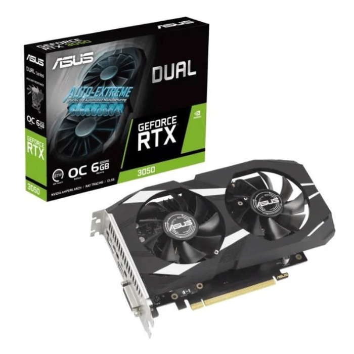 Asus Nvidia Dual GeForce RTX 3050 OC Edition 6GB GDDR6 Graphics Card