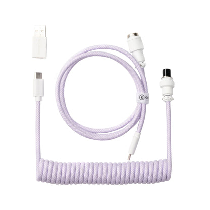 Keychron Coiled Aviator Cable - Light Purple/Straight