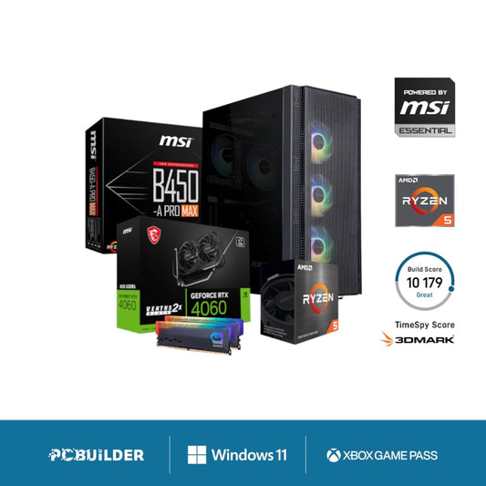PCBuilder AMD Ryzen 5 5600X BARRICADE Windows 11 Gaming PC