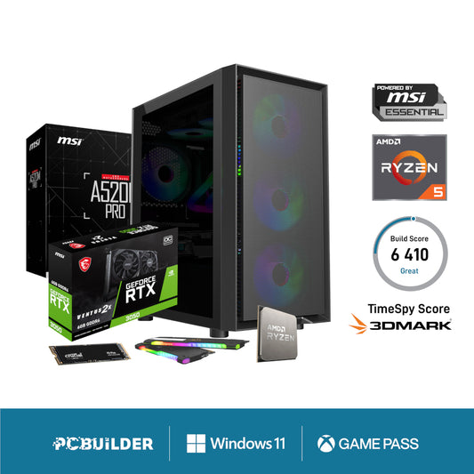 PCBuilder Ryzen 5 5500 SCOUT Windows 11 Gaming PC